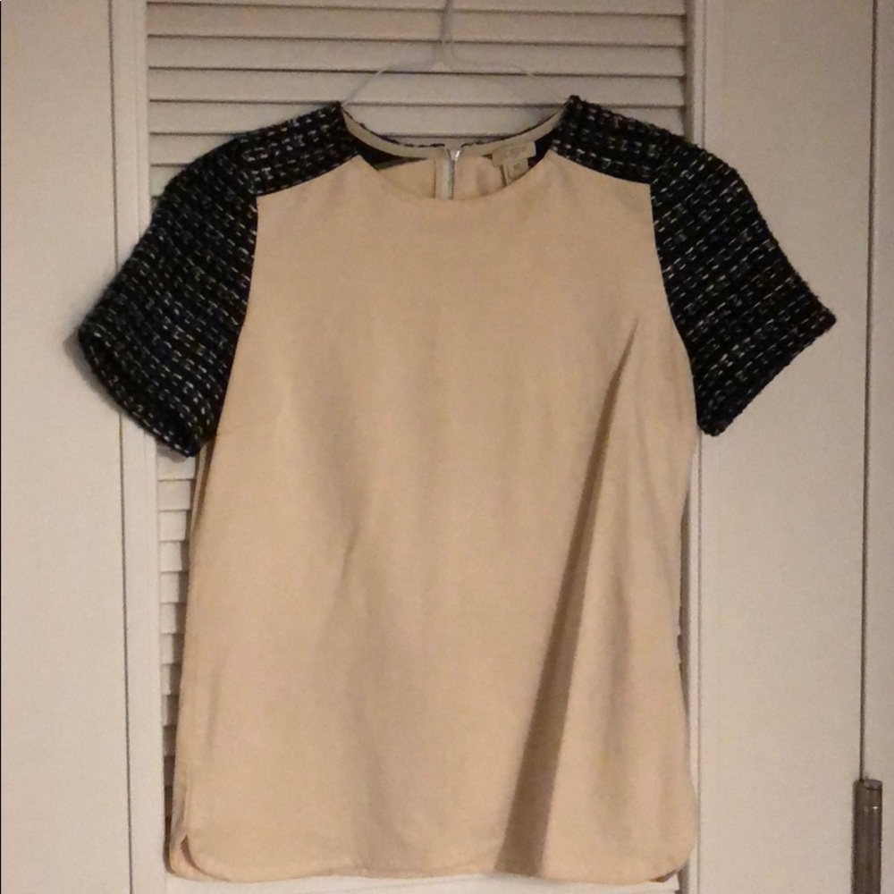 J crew and shirt with wool sleeves